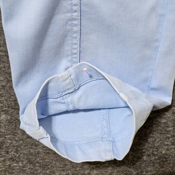 Crown & Ivy Trouser Pants Womens Size 8 Cotton Blend Light Blue Tapered Belted - Picture 6 of 16